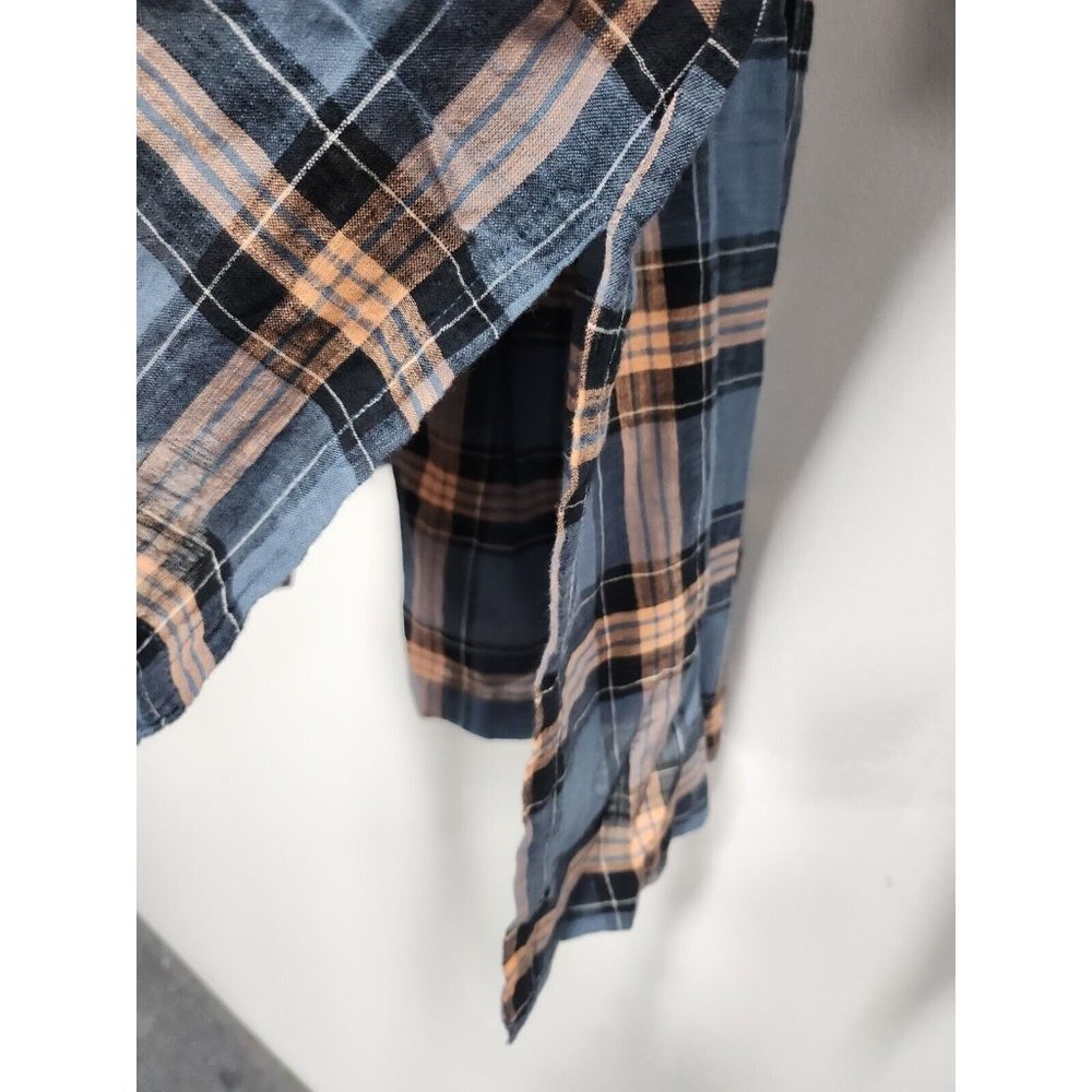 Threads 4 Thought Womens Shirt Size Medium Blue Plaid Organic Cotton Hi-Low NWT - Picture 4 of 10